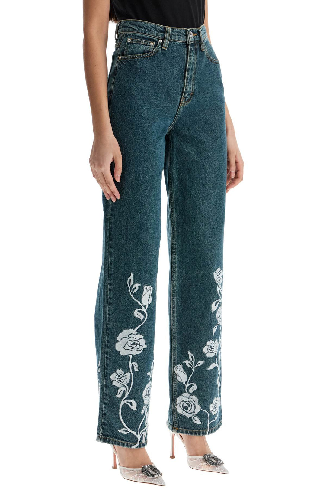 Rotate jeans with floral details