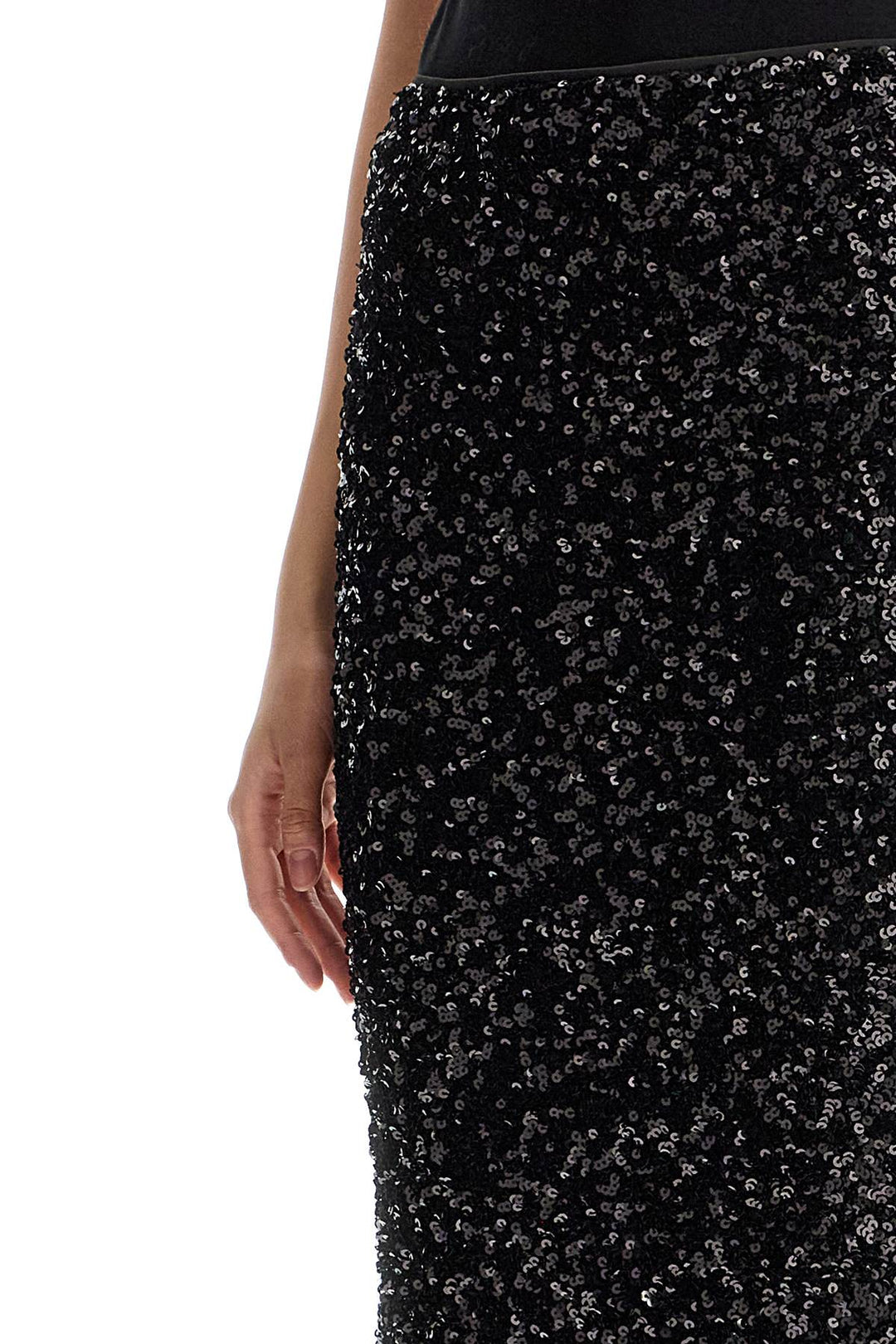 Rotate midi sequin skirt