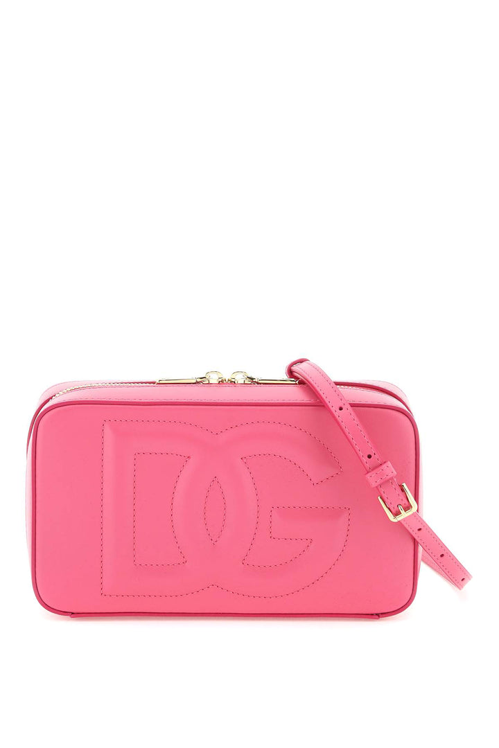 Dolce & Gabbana Leather Camera Bag With Logo   Rosa