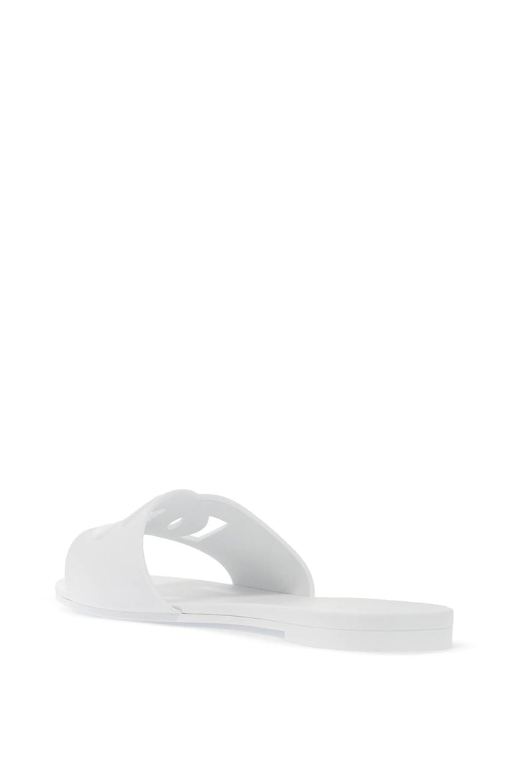 Dolce & Gabbana Rubber Slides With Cut Out   White