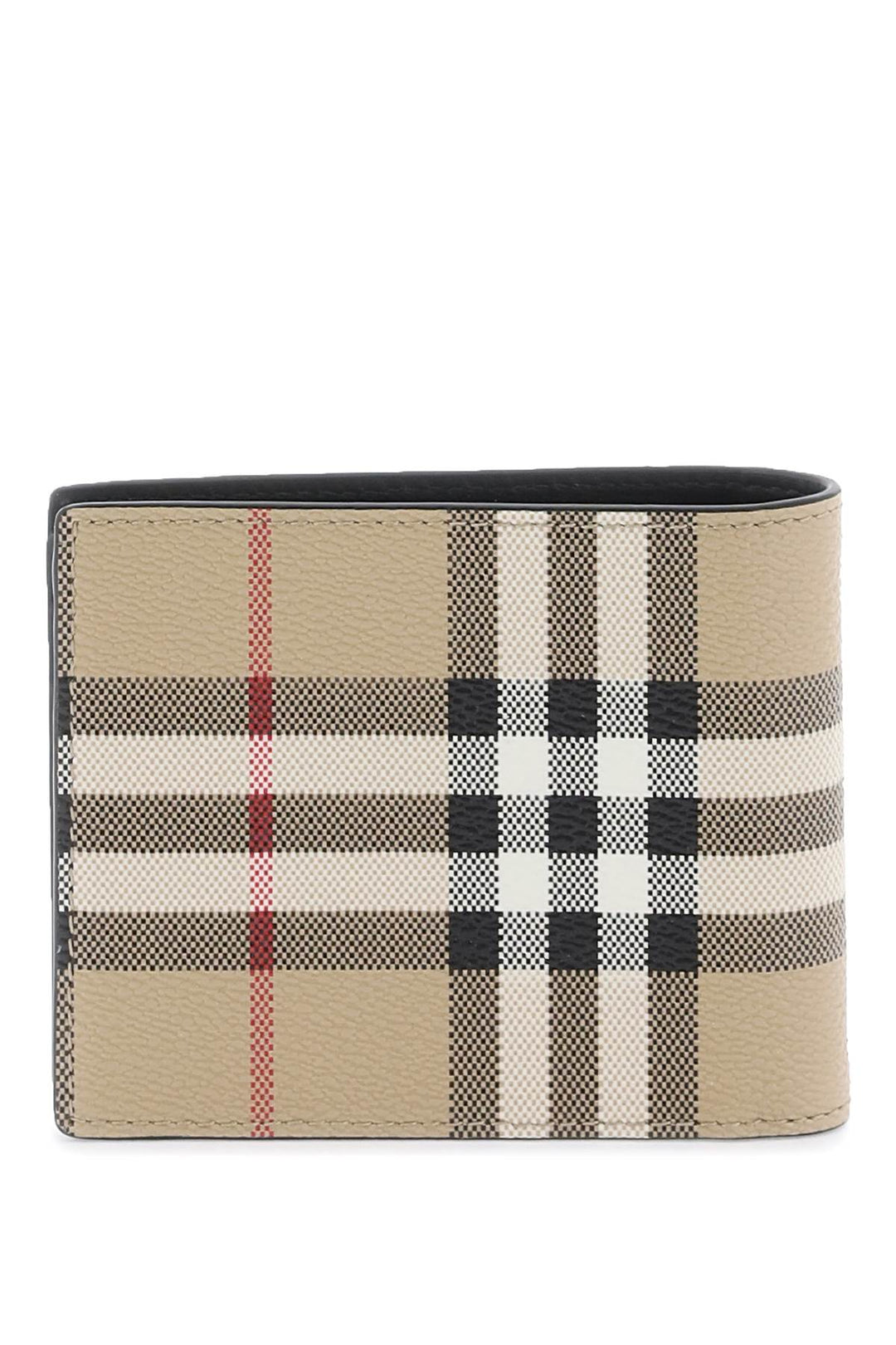 Burberry Bifold Wallet With Check Motiv   Beige