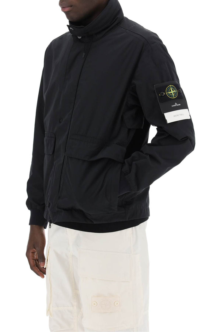 Stone Island Micro Twill Jacket With Extractable Hood   Black
