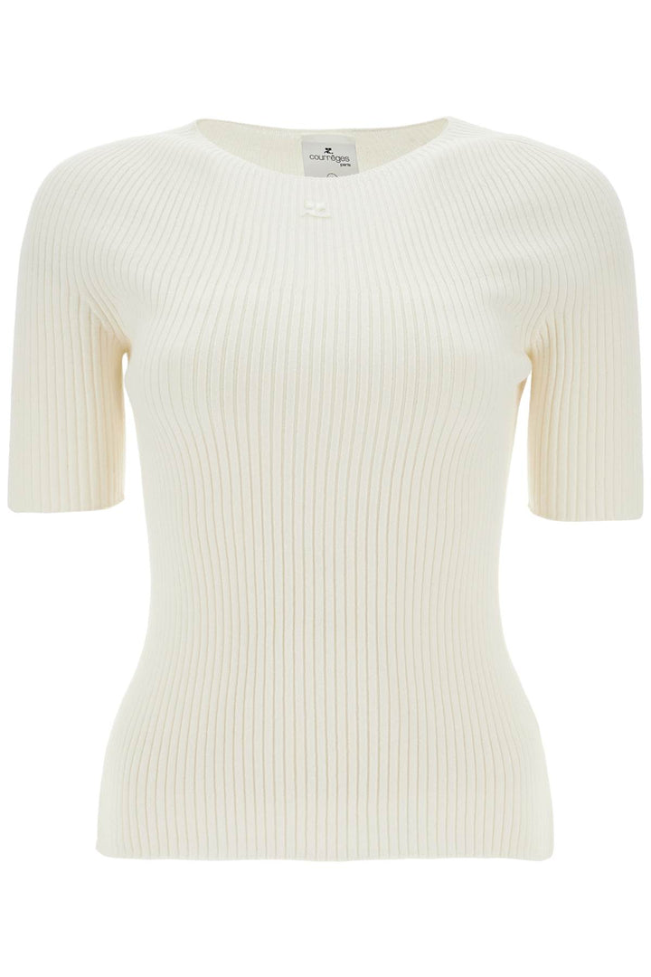 Courreges heritage white cotton and wool sweater