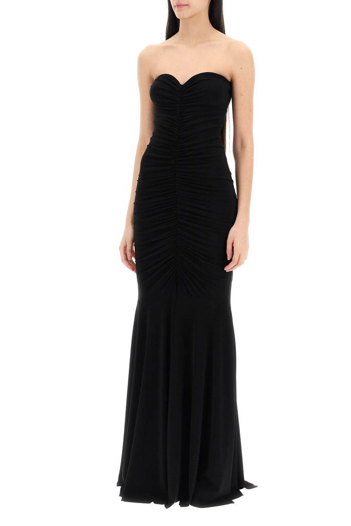 Norma Kamali Strapless Mermaid Style Long Dress   Black