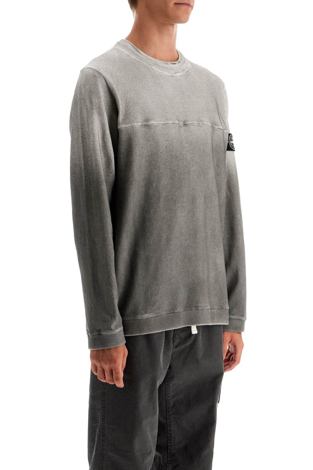 Stone Island Cotton Blend Gradient Sweatshirt   Grey