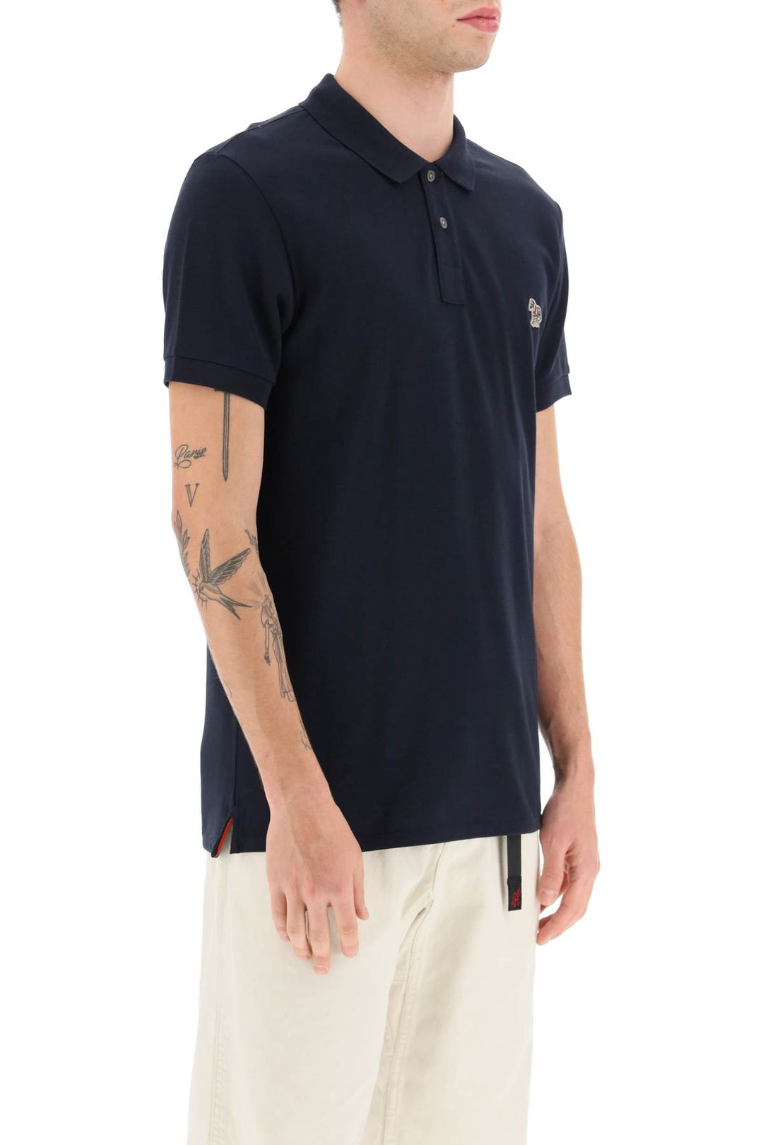 Ps Paul Smith Slim Fit Polo Shirt In Organic Cotton   Blu