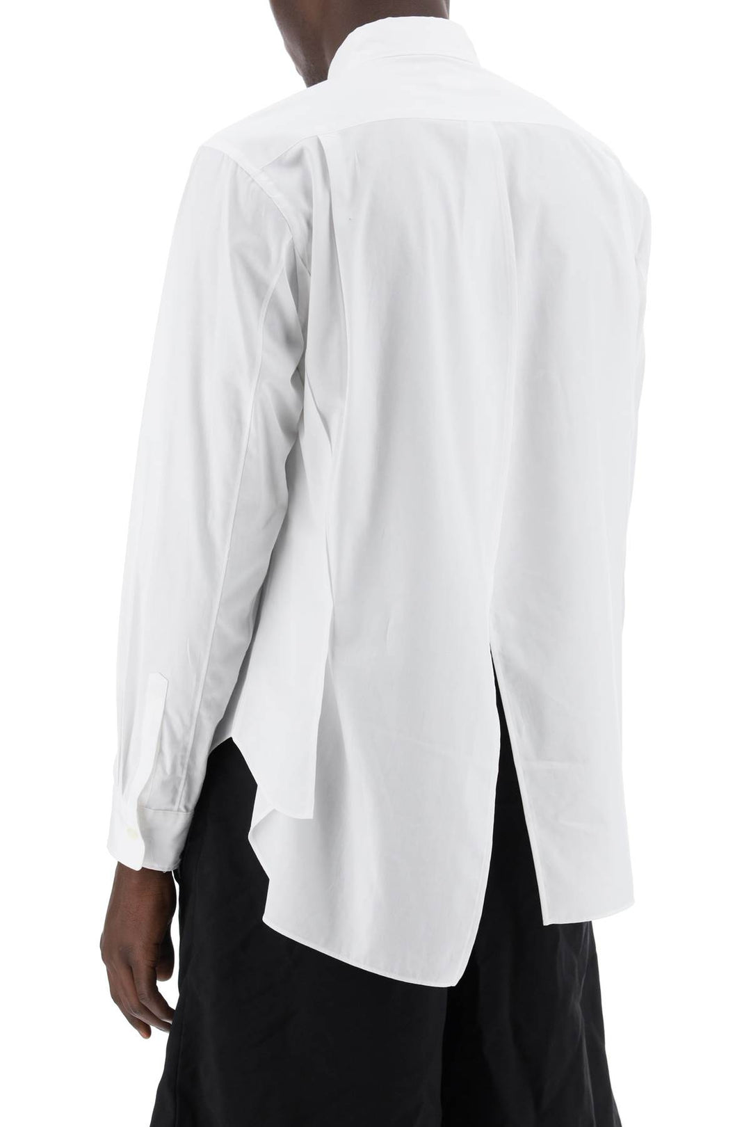 Comme Des Garcons Homme Plus Asymmetric Panelled Shirt   White