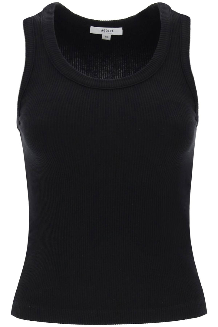 Agolde Poppy Ribbed Tank Top   Black