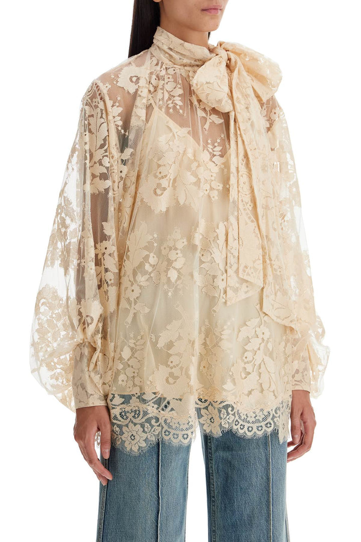 Zimmermann lace blouse with floral pattern