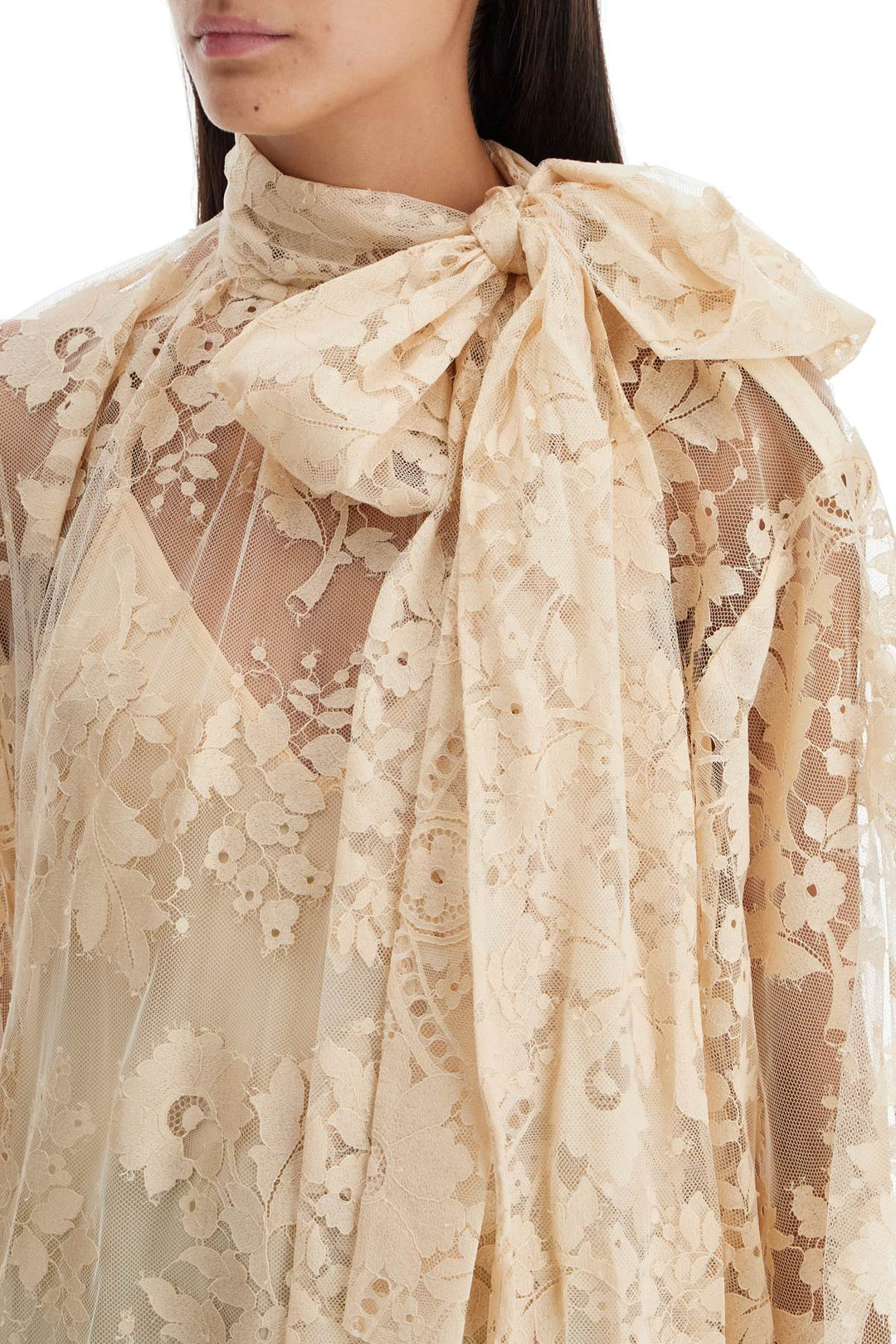 Zimmermann lace blouse with floral pattern