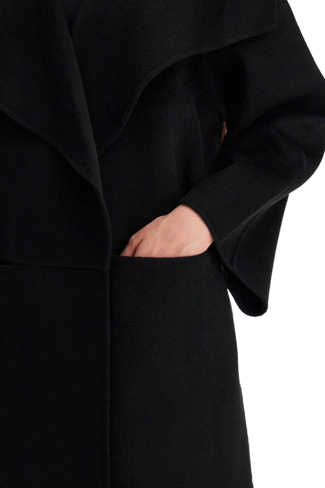 Toteme Signature Wool Cashmere Coat   Black