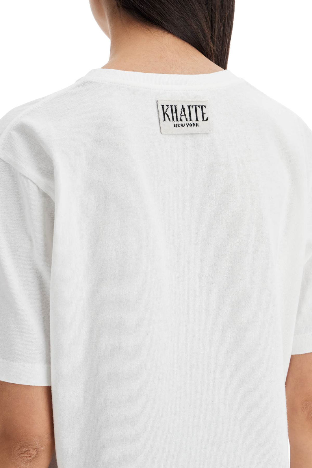 Khaite Mae T Shirt With Logo Patch   White