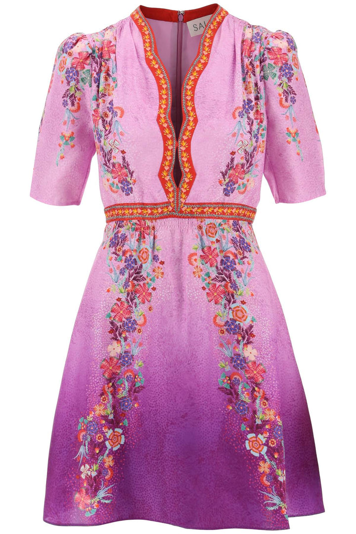 Saloni Silk Mini Dress Tabith   Purple