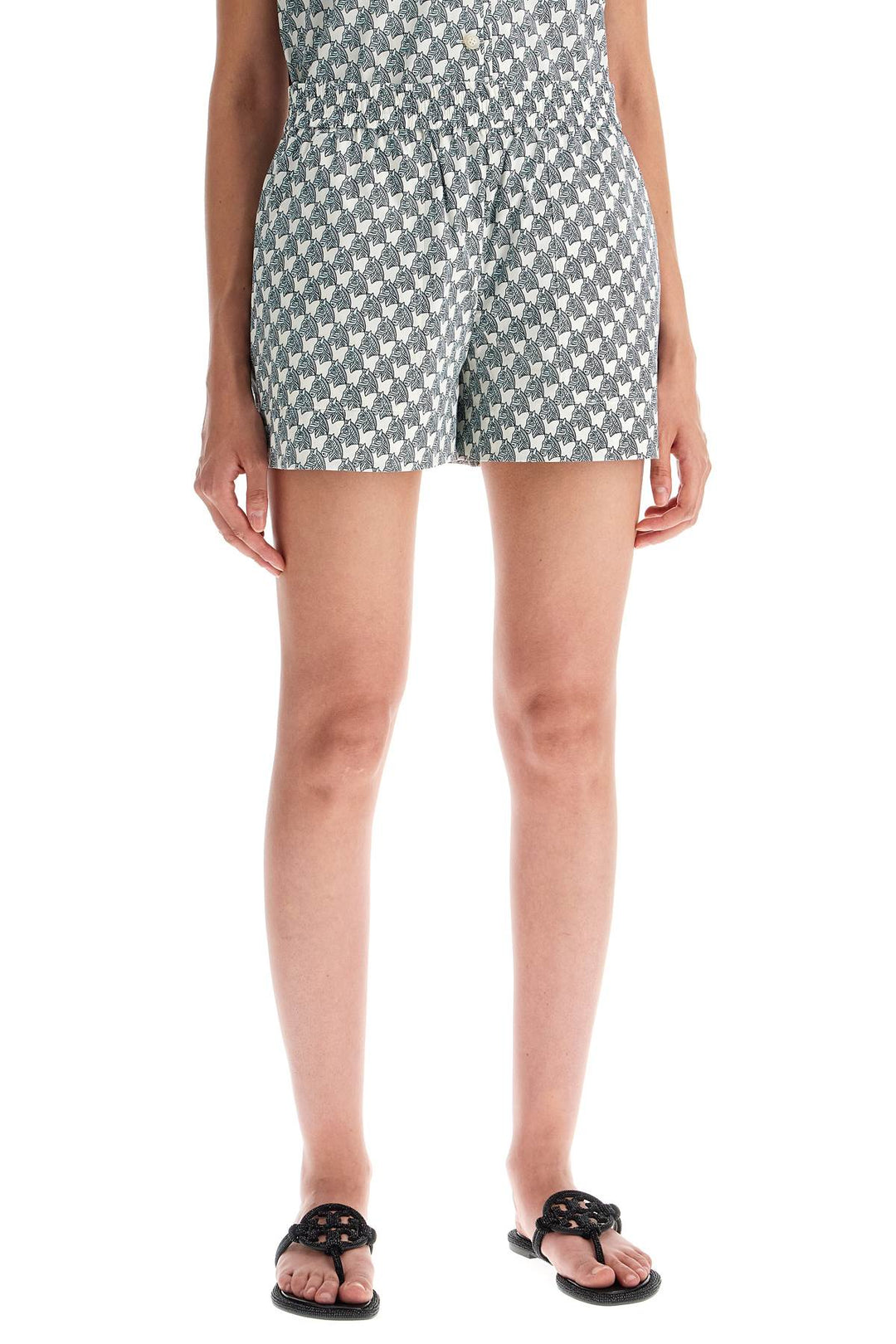 Tory Burch printed poplin shorts