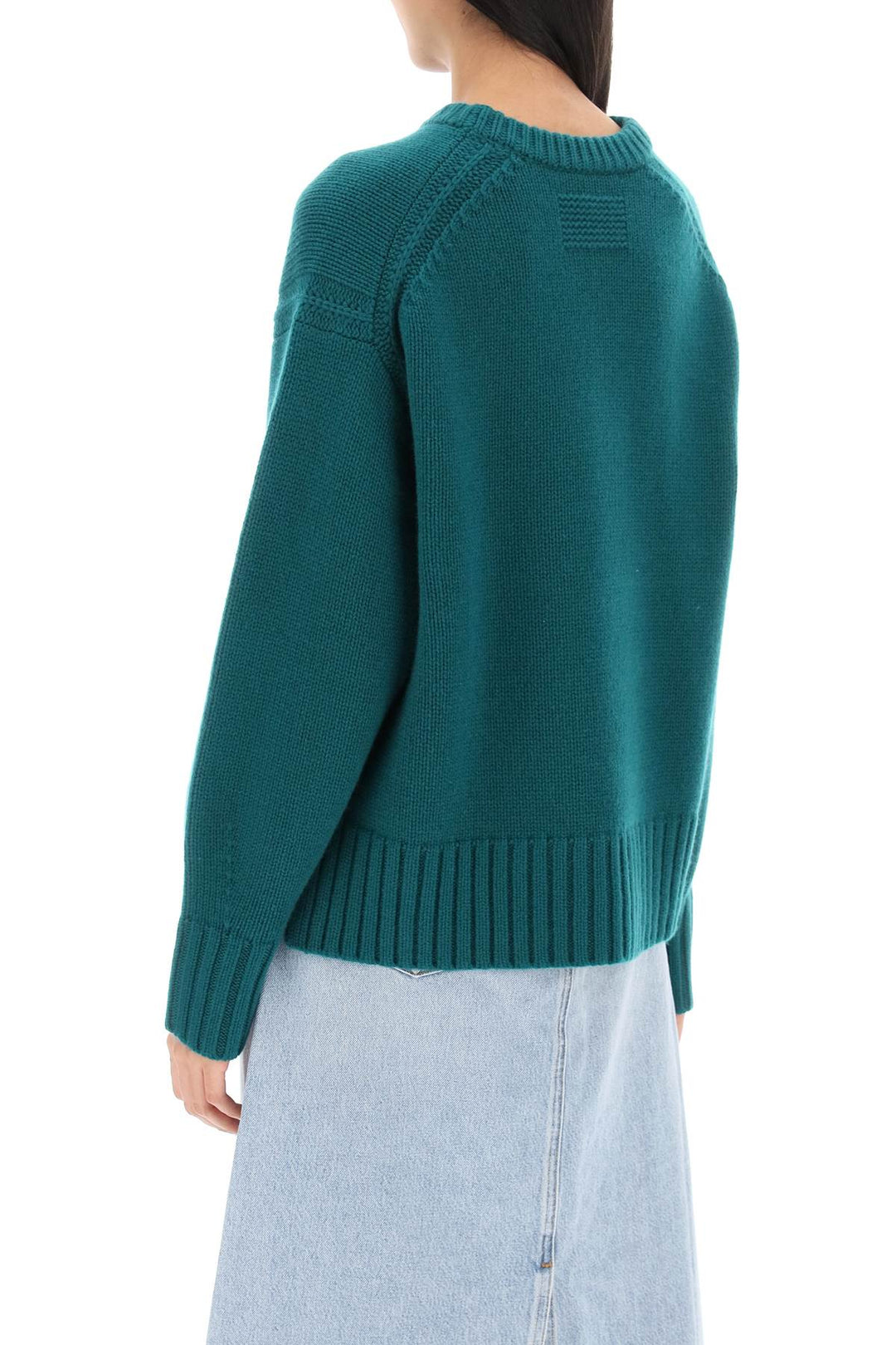 Guest In Residence Crew Neck Sweater In Cashmere   Verde