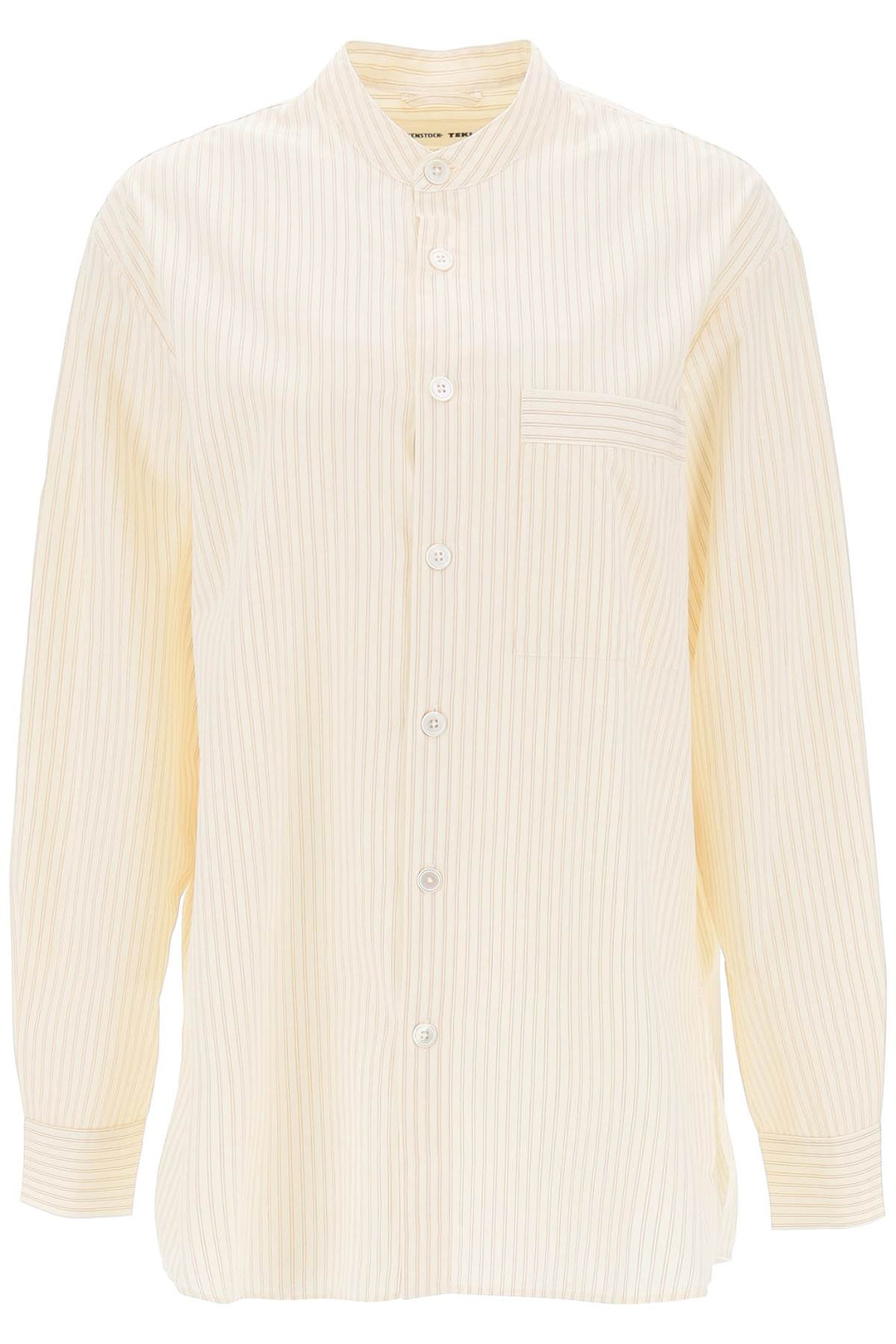 Birkenstock X Tekla Organic Poplin Pajama Shirt   Bianco