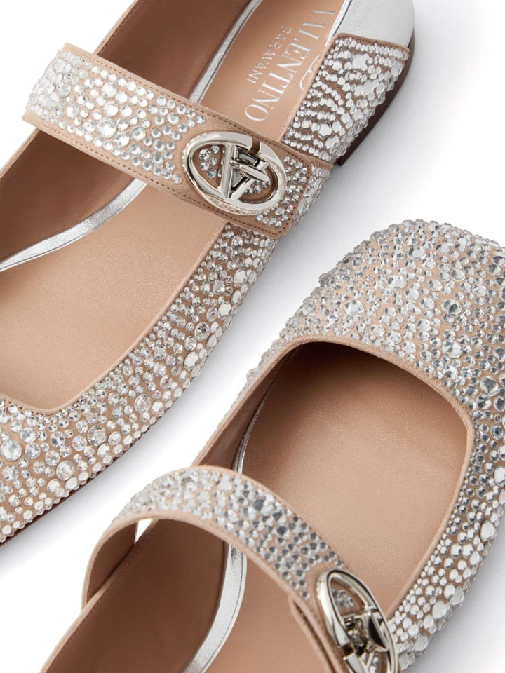 Valentino Garavani VLogo crystal flats