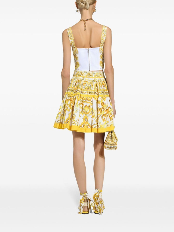 Dolce & Gabbana Majolica Bustier Top Yellow