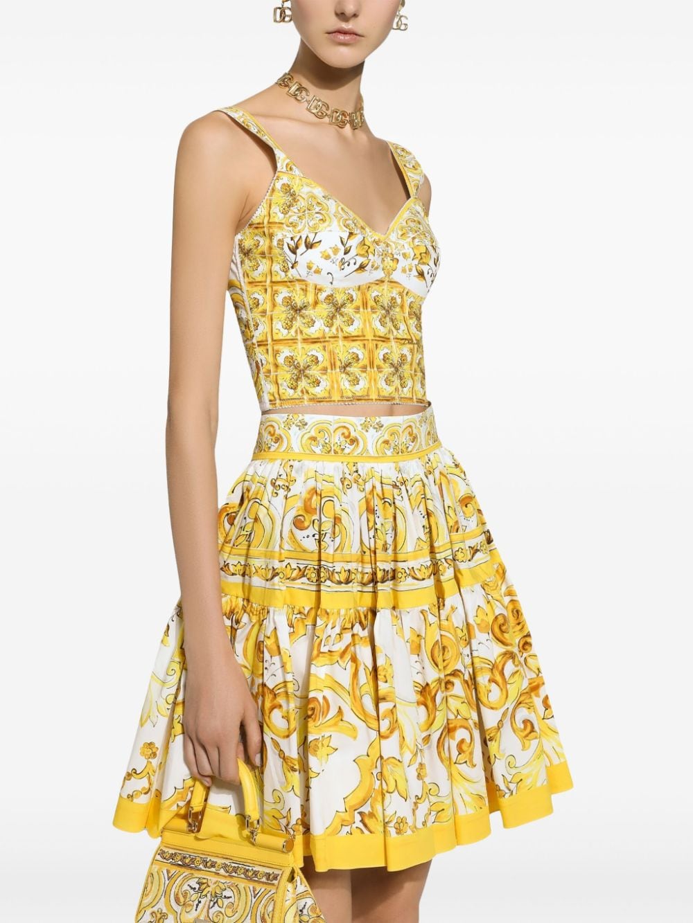 Dolce & Gabbana Majolica Bustier Top Yellow