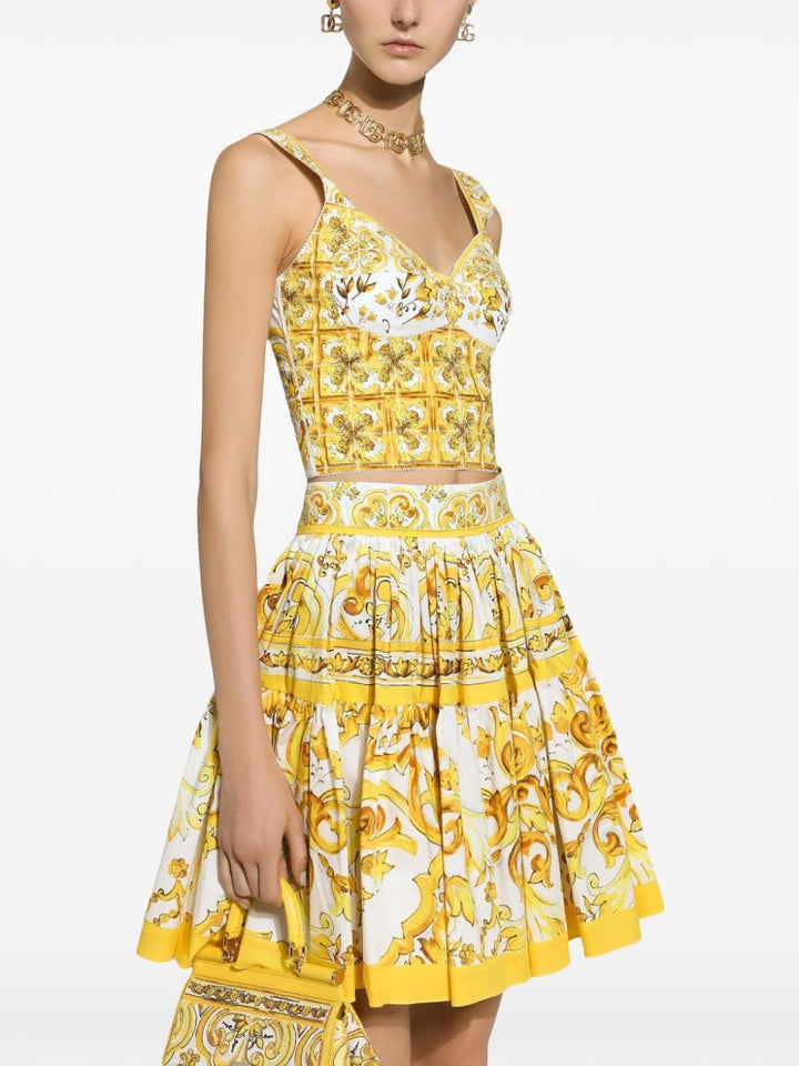 Dolce & Gabbana Majolica Skirt Yellow