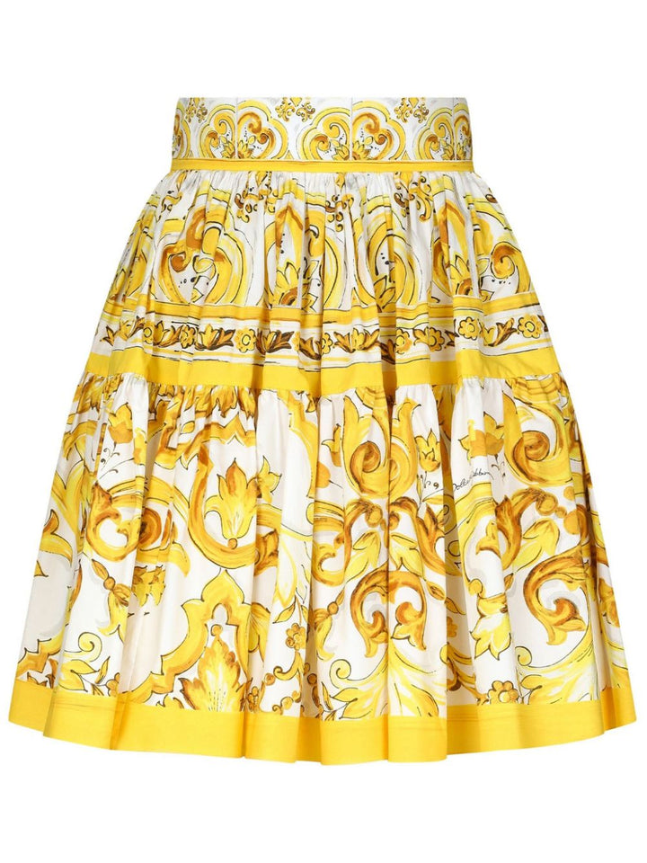 Dolce & Gabbana Majolica Skirt Yellow