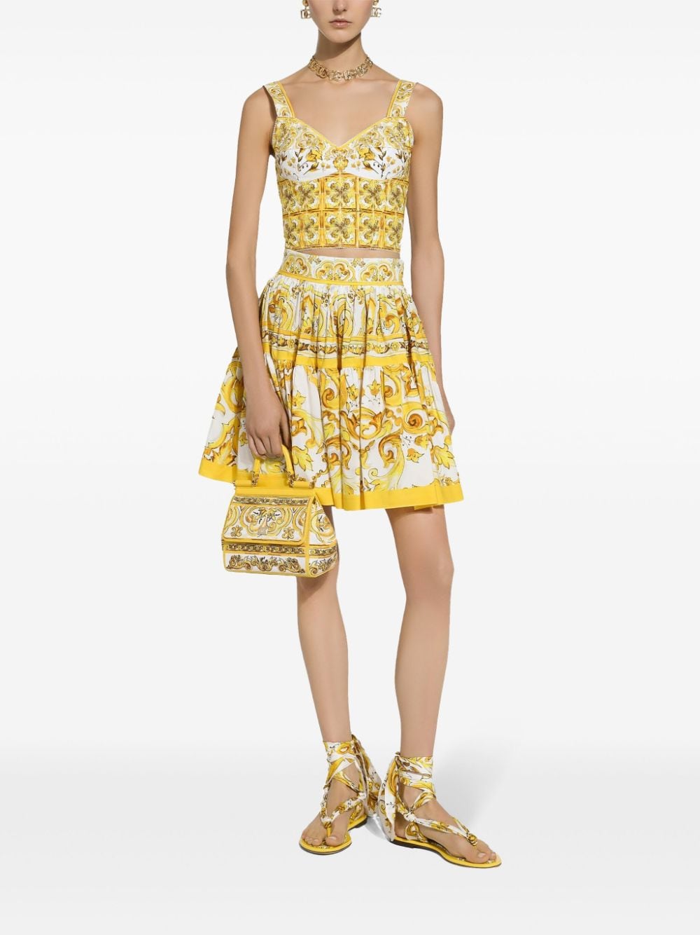 Dolce & Gabbana Majolica Skirt Yellow