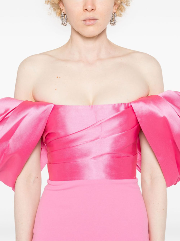 Solace London Off-Shoulder Strapless Pink Dress