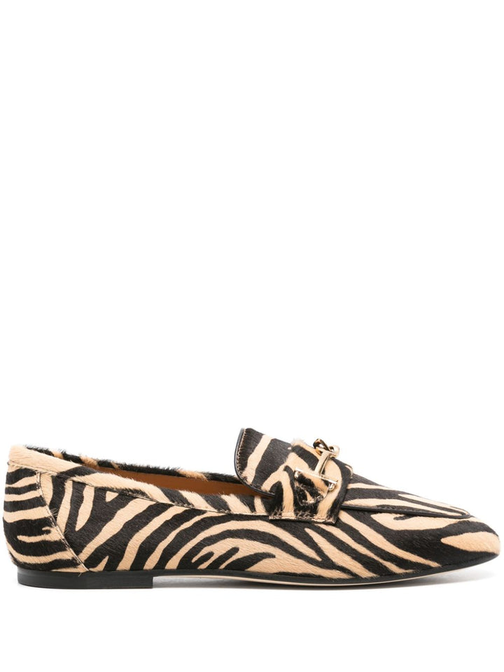 Tod's tiger print loafers