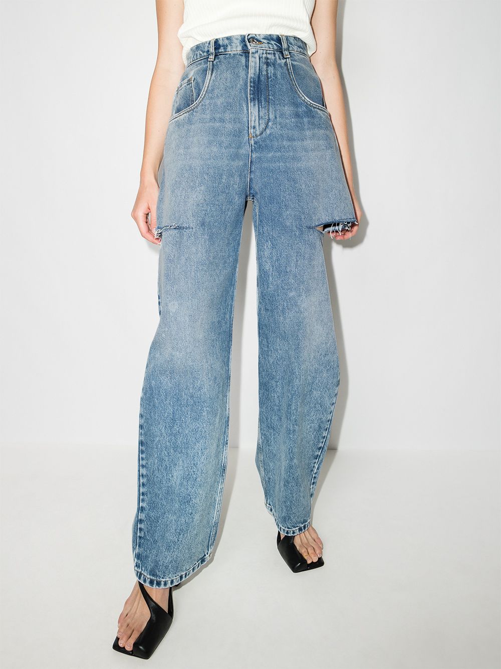 Maison Margiela Cut Out High Waist Jeans