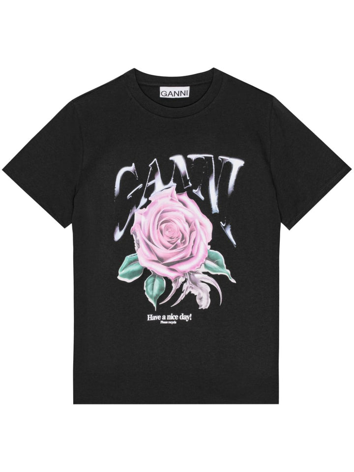 GANNI T-shirts and Polos Black