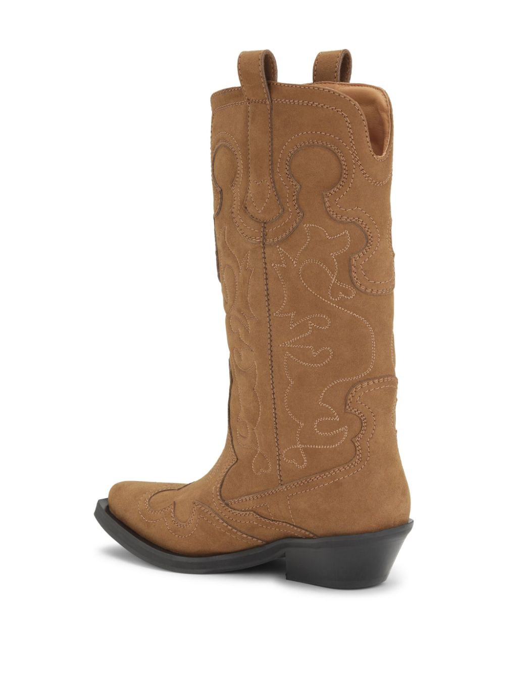 GANNI Embroidered Western Boots