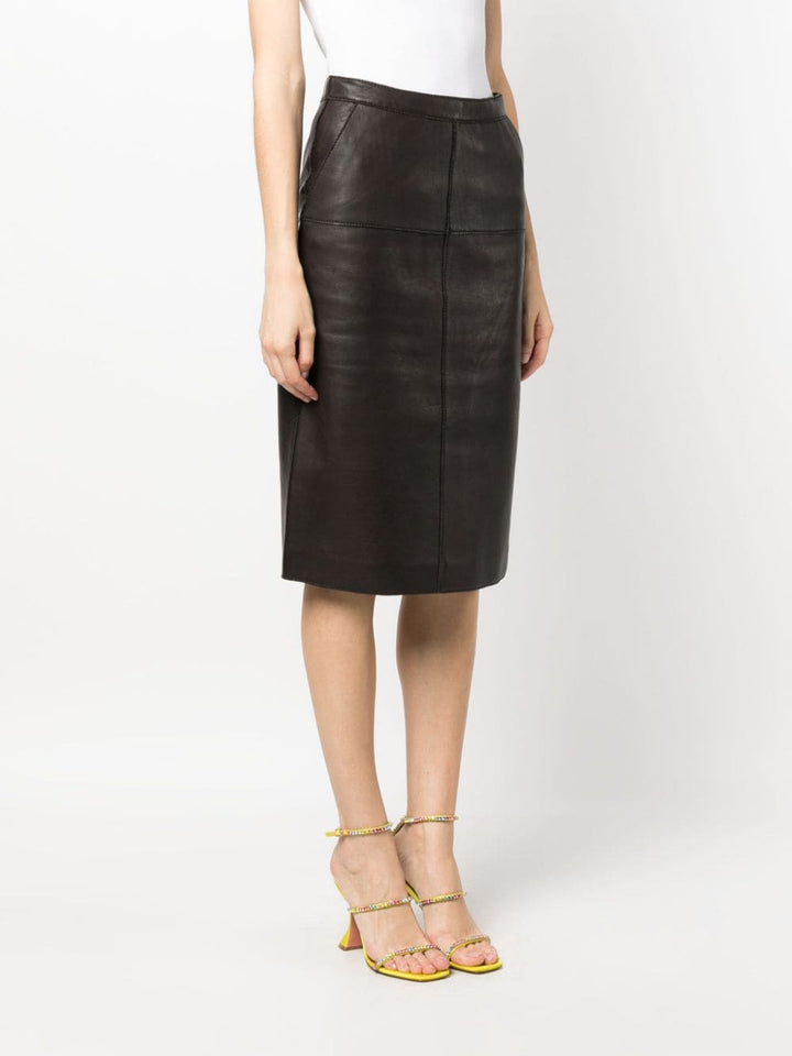 Parosh Leather Skirt