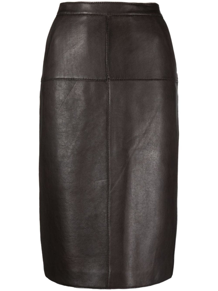 Parosh Leather Skirt