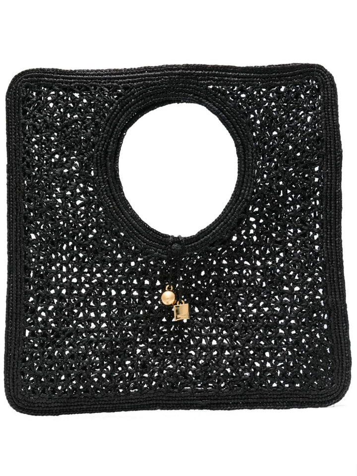 JACQUEMUS Le Carré Spiaggia Raffia Bag