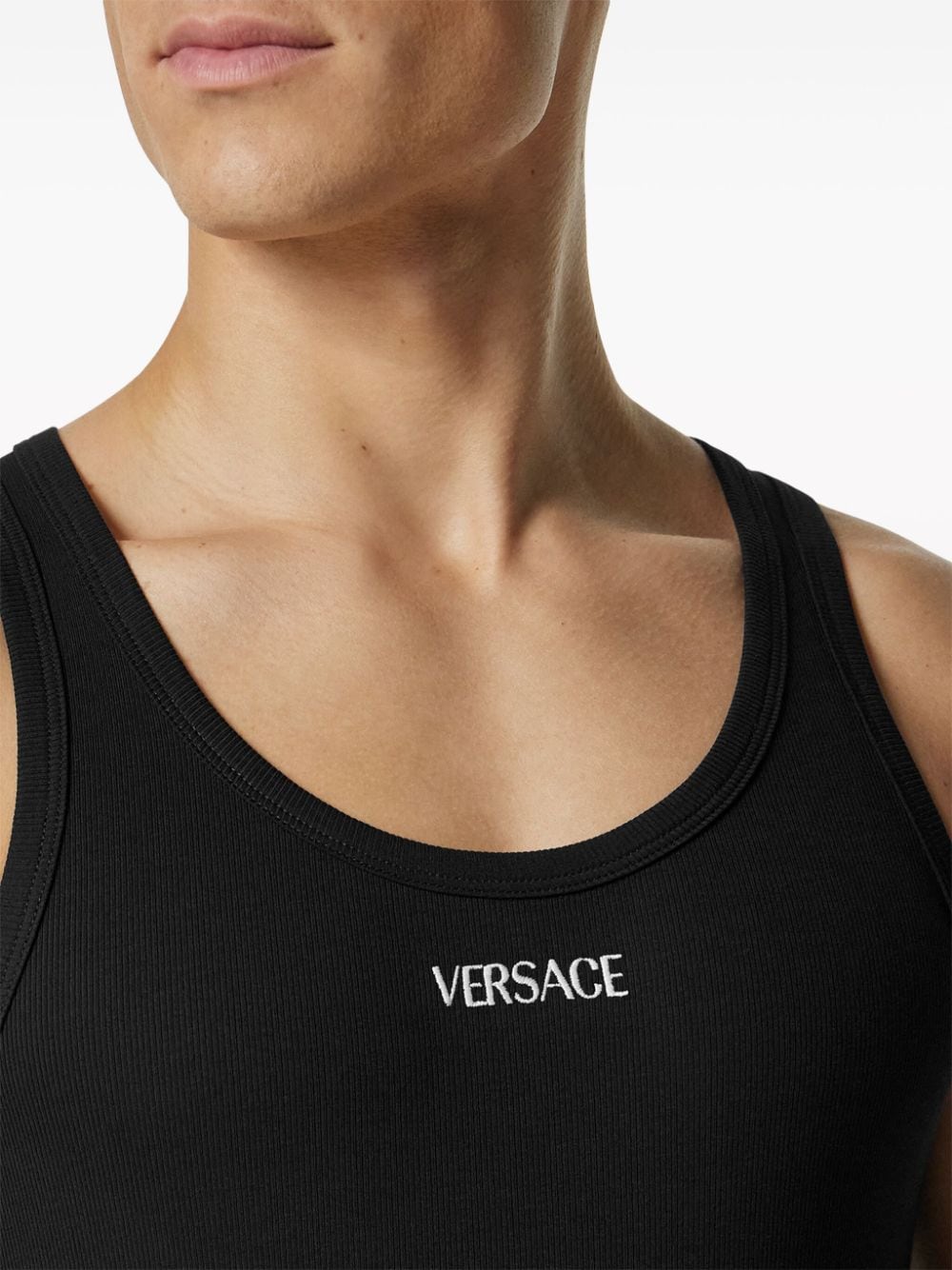 Versace Black Logo Tank top