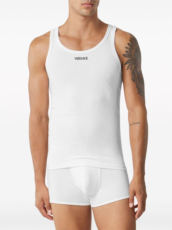 Versace White Logo Tank top