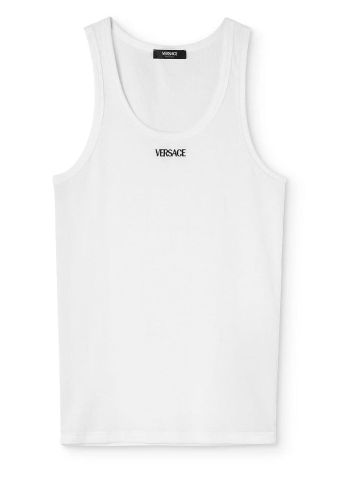 Versace White Logo Tank top