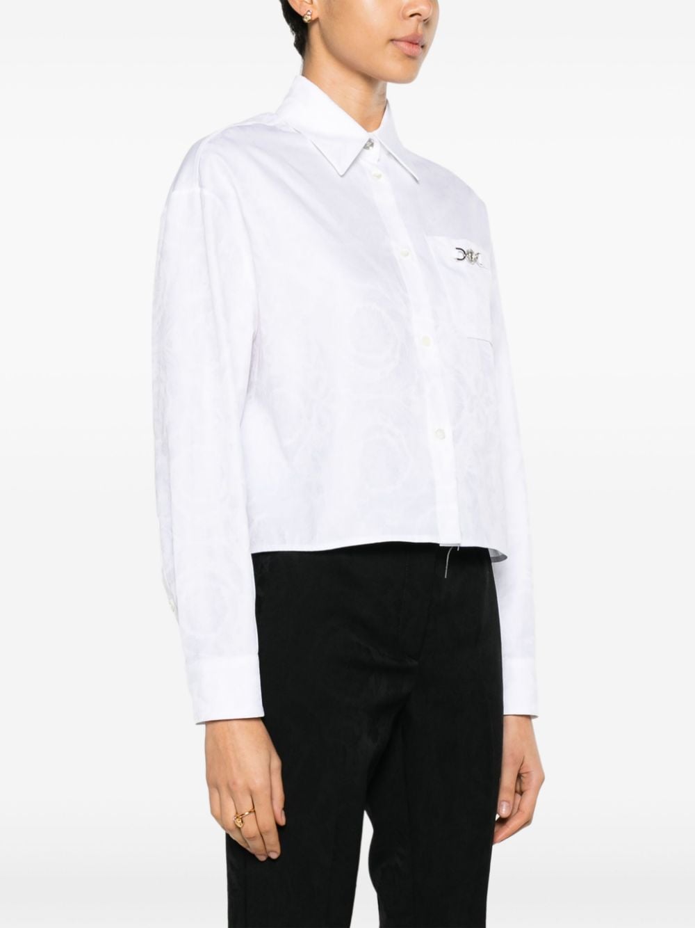 Versace Cropped White Shirt