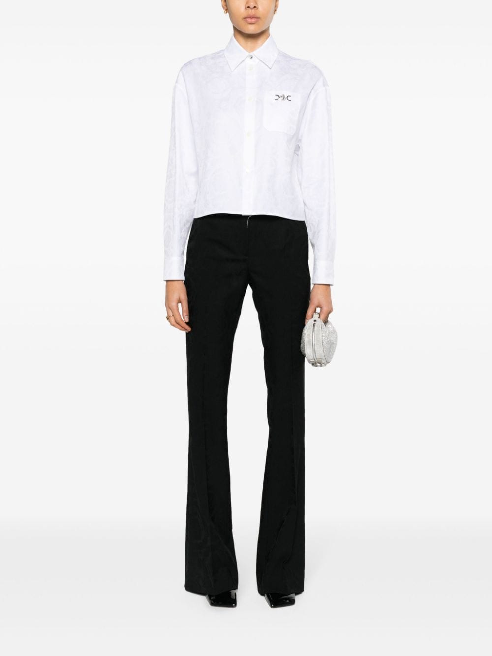 Versace Cropped White Shirt