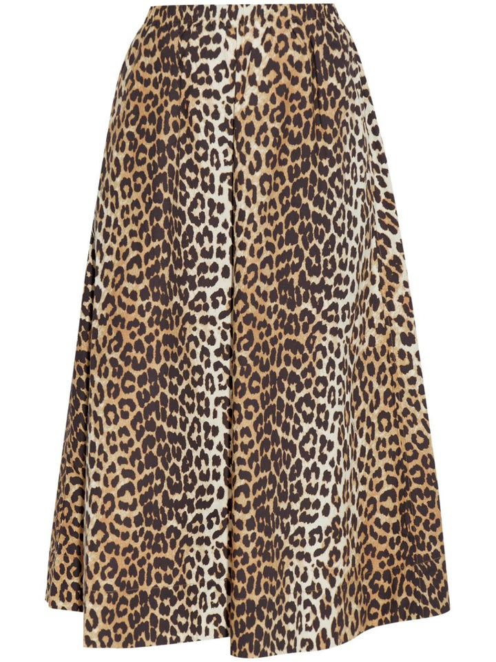 GANNI Leopard Skirt