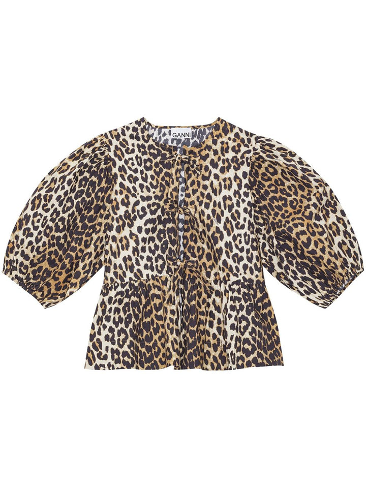 GANNI Leopard top