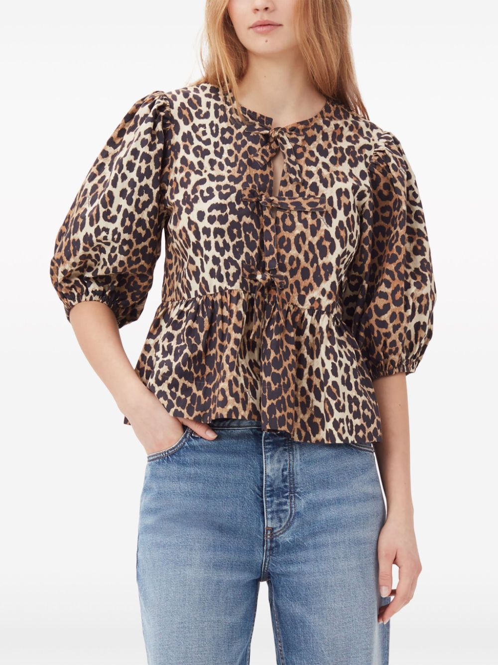 GANNI Leopard top