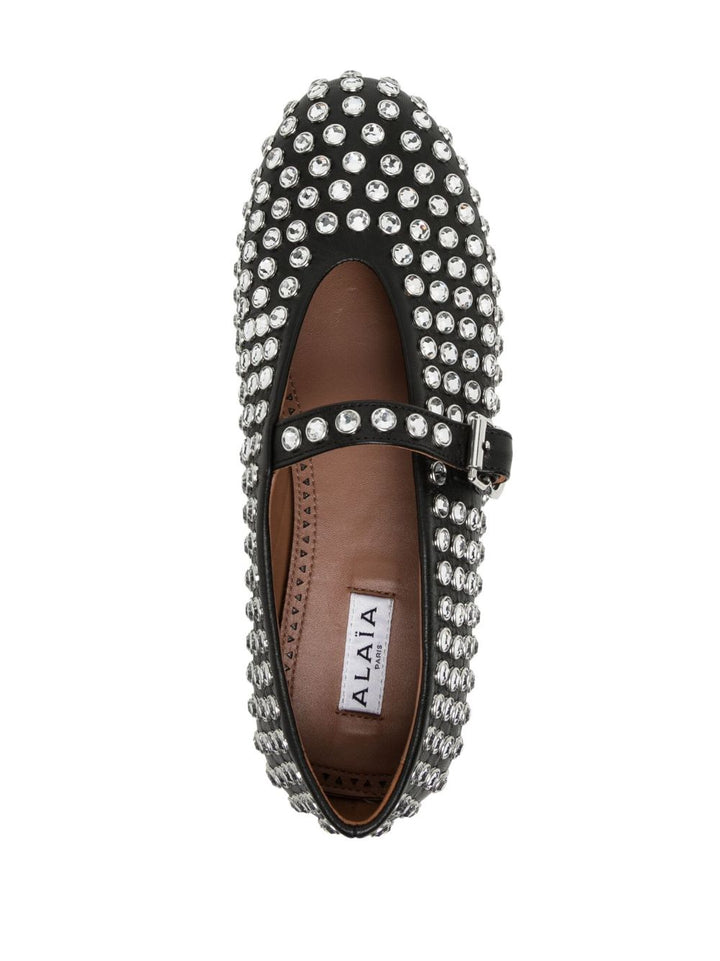 Alaia Crystal Studded Ballet Flats