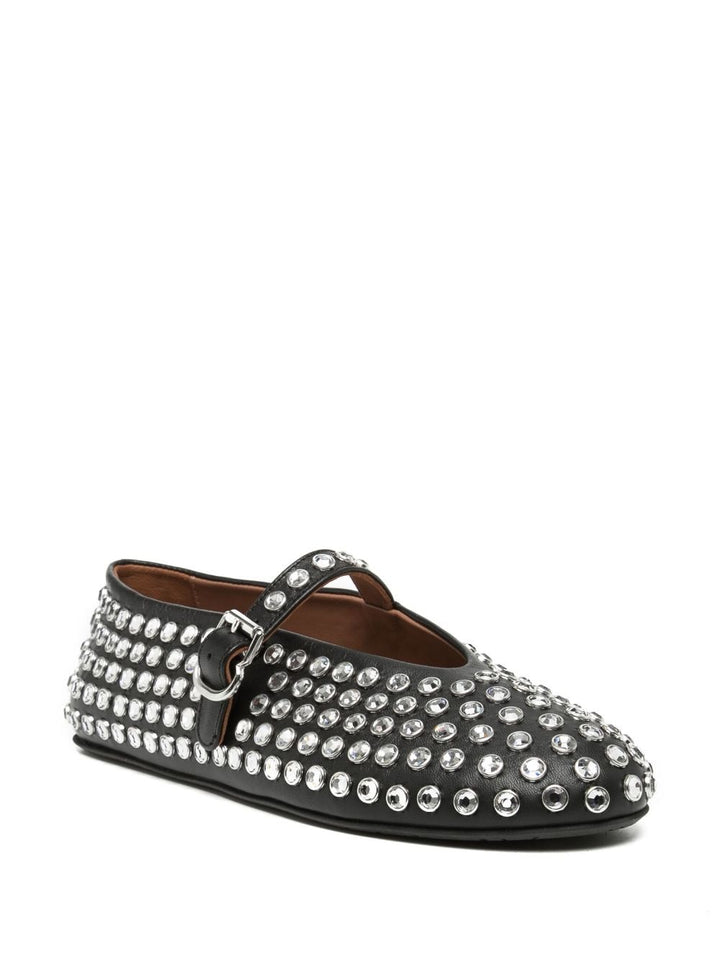 Alaia Crystal Studded Ballet Flats