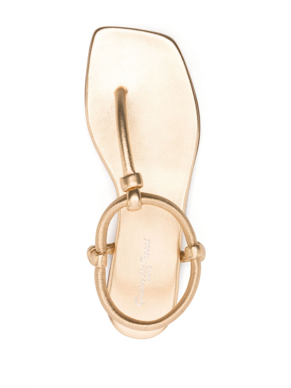 Gianvito Rossi Juno Thong Gold Sandals