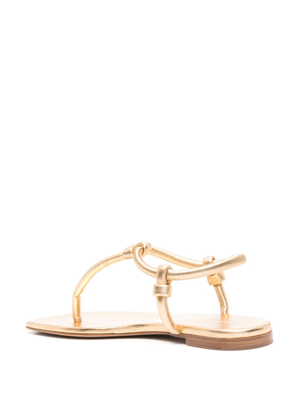 Gianvito Rossi Juno Thong Gold Sandals