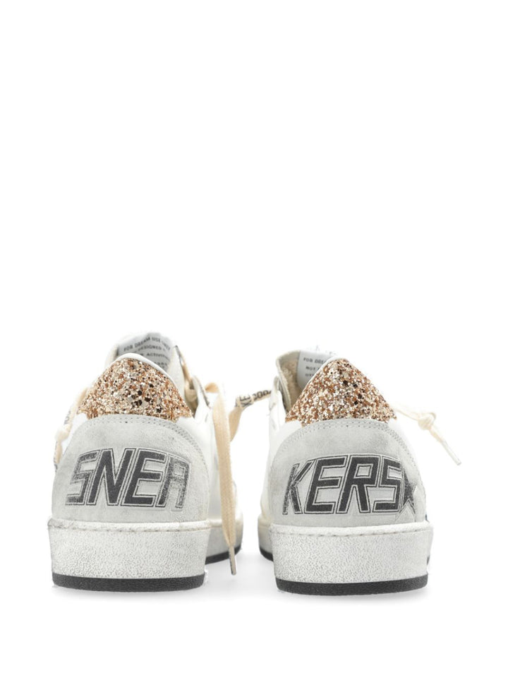 Golden Goose Ball Star Sneakers with Black Glitter Star