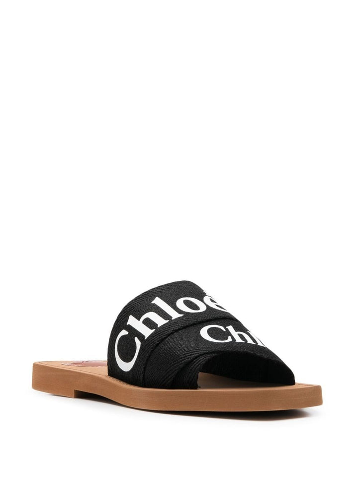 Chloè Black Woody Sandals