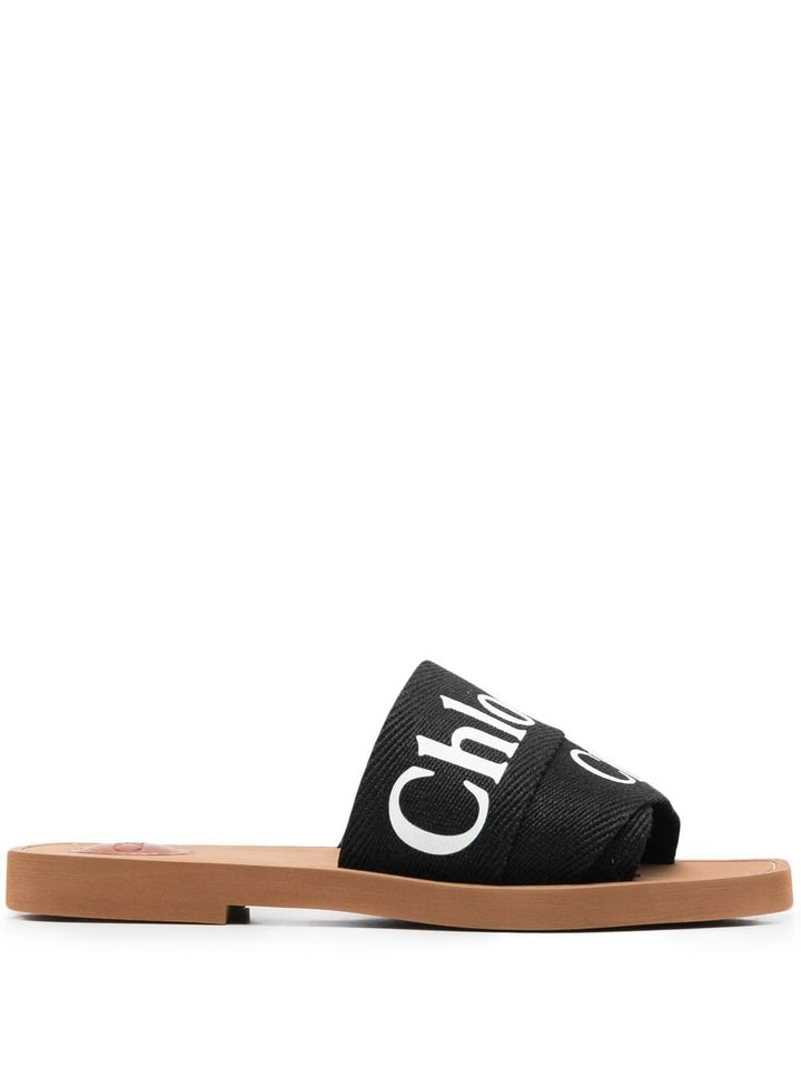 Chloè Black Woody Sandals