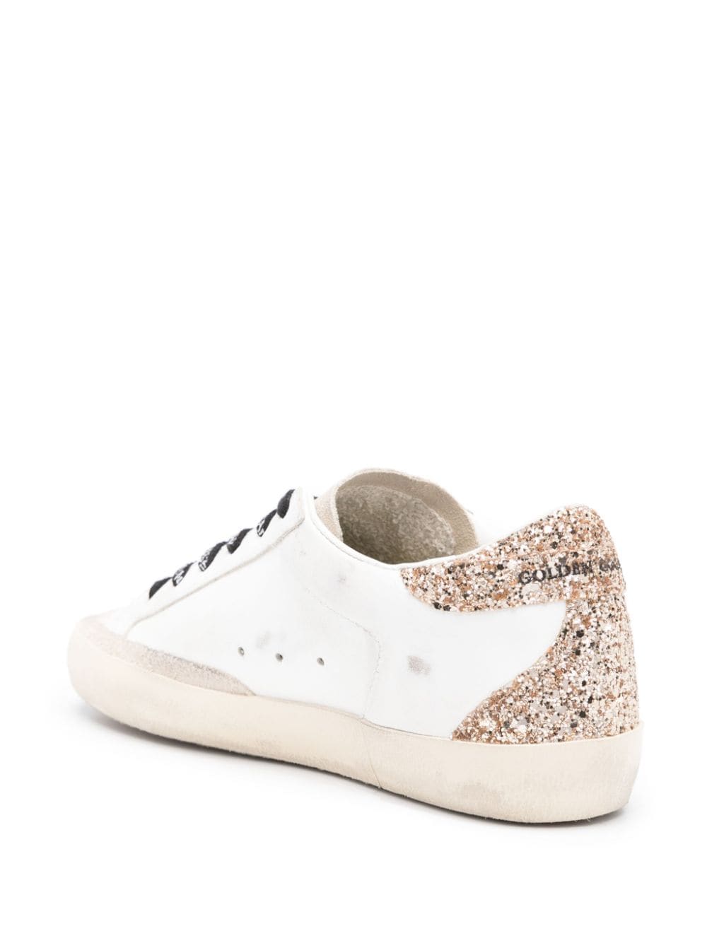 Golden Goose Super Star Sneakers with gold & silver glitter